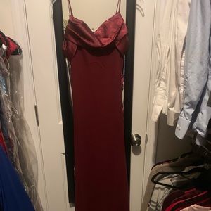 Full length simple garnet dress